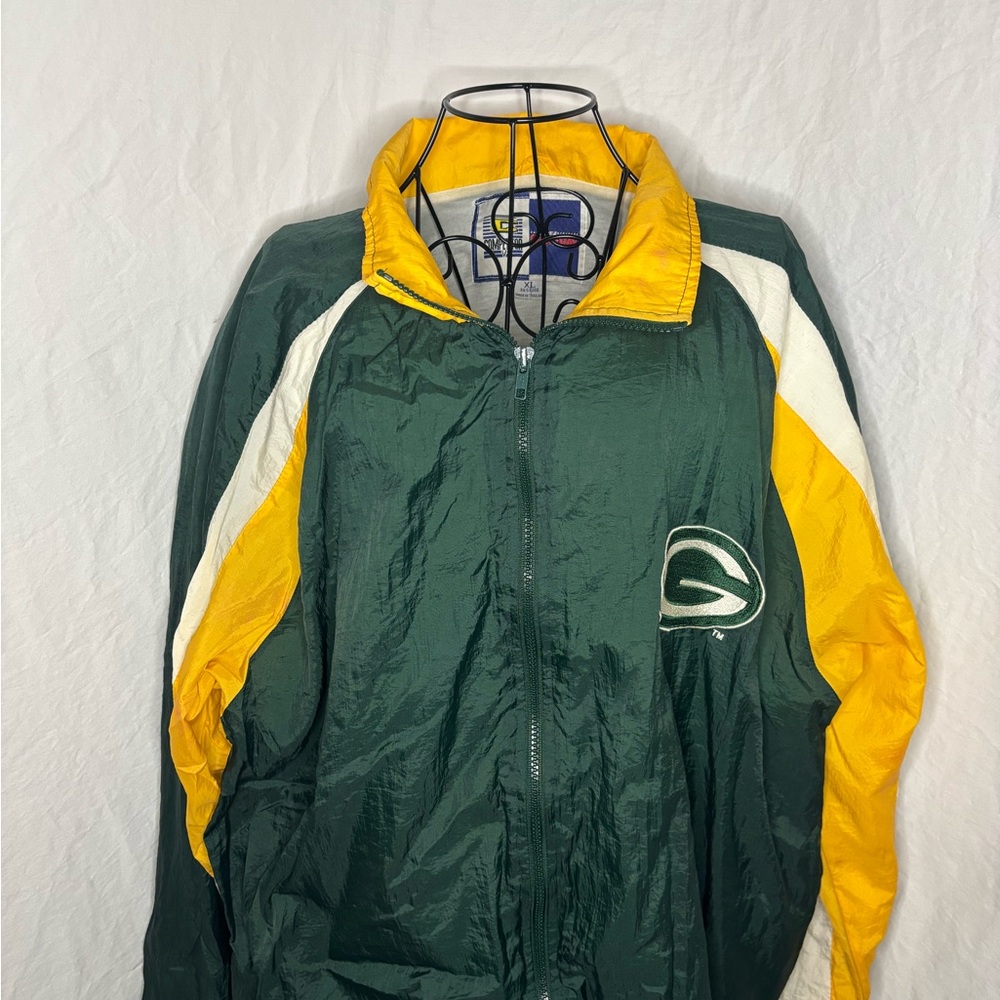 VINTAGE Green Bay Packers Zip Up Windbreaker